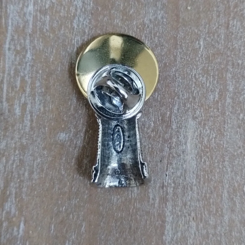 Vintage Avon Lighthouse Pin Brooch Two Tone Silver Gold Nautical Lapel Tie Tack